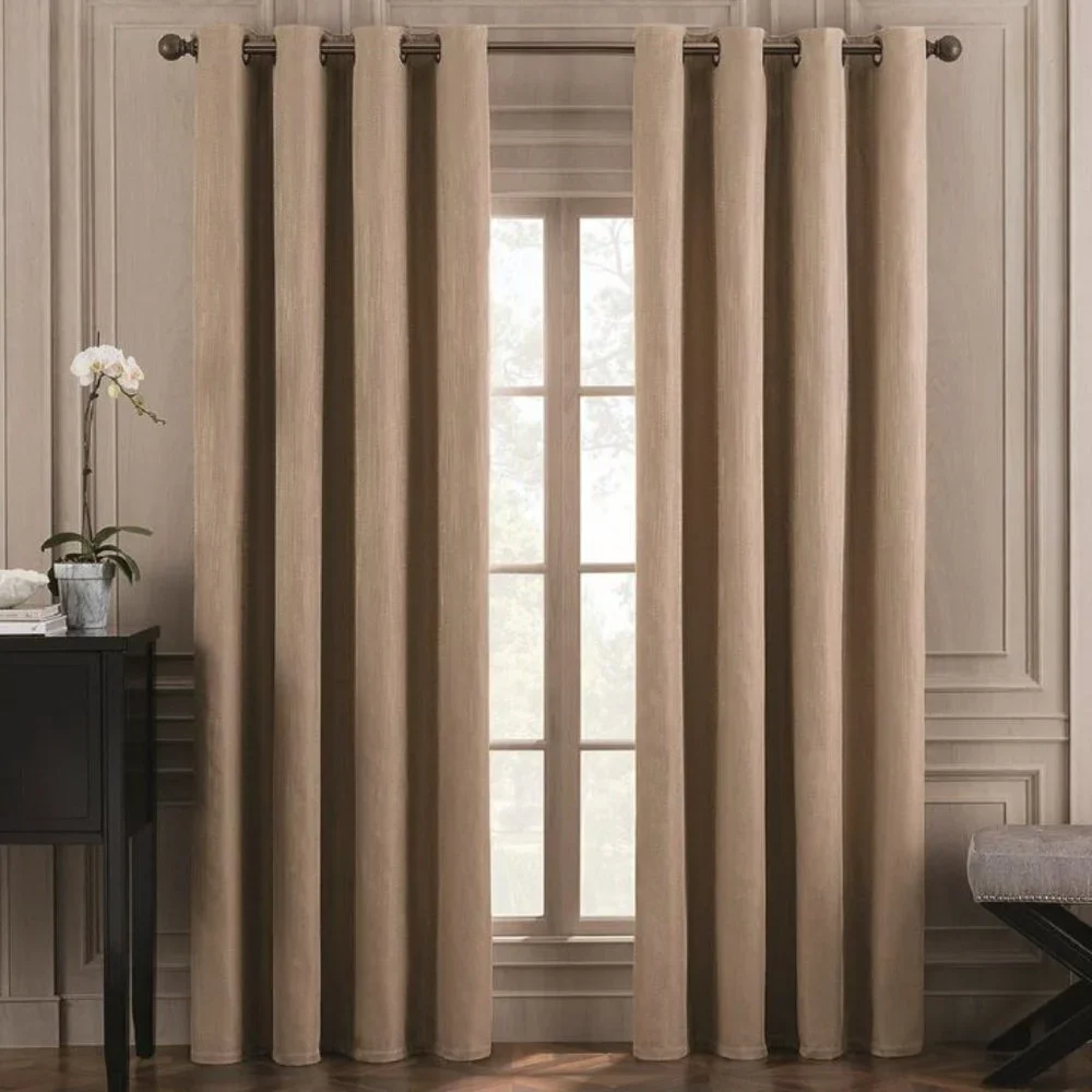 REGENT COURT Hayden Room Darkening Textured Weaved Window Curtain Panel